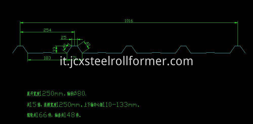 1016 roof sheet profile drawing